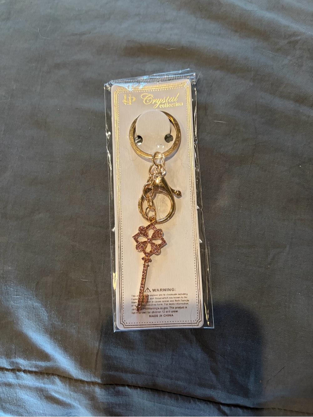 Pink crystal key bagcharm/keychain
